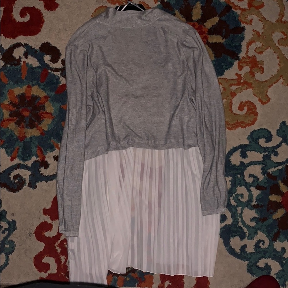 Gray and white sweater